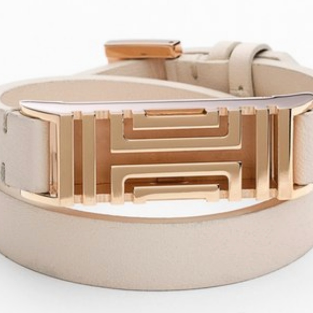 Tory Burch Fitbit Leather Wrap Bracelet.